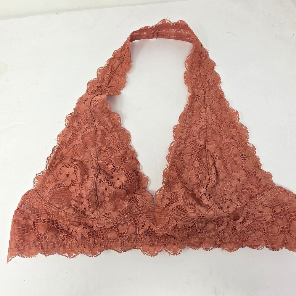 Intimately Free People Womens Adella Lace Halter Bralette Terracotta M
